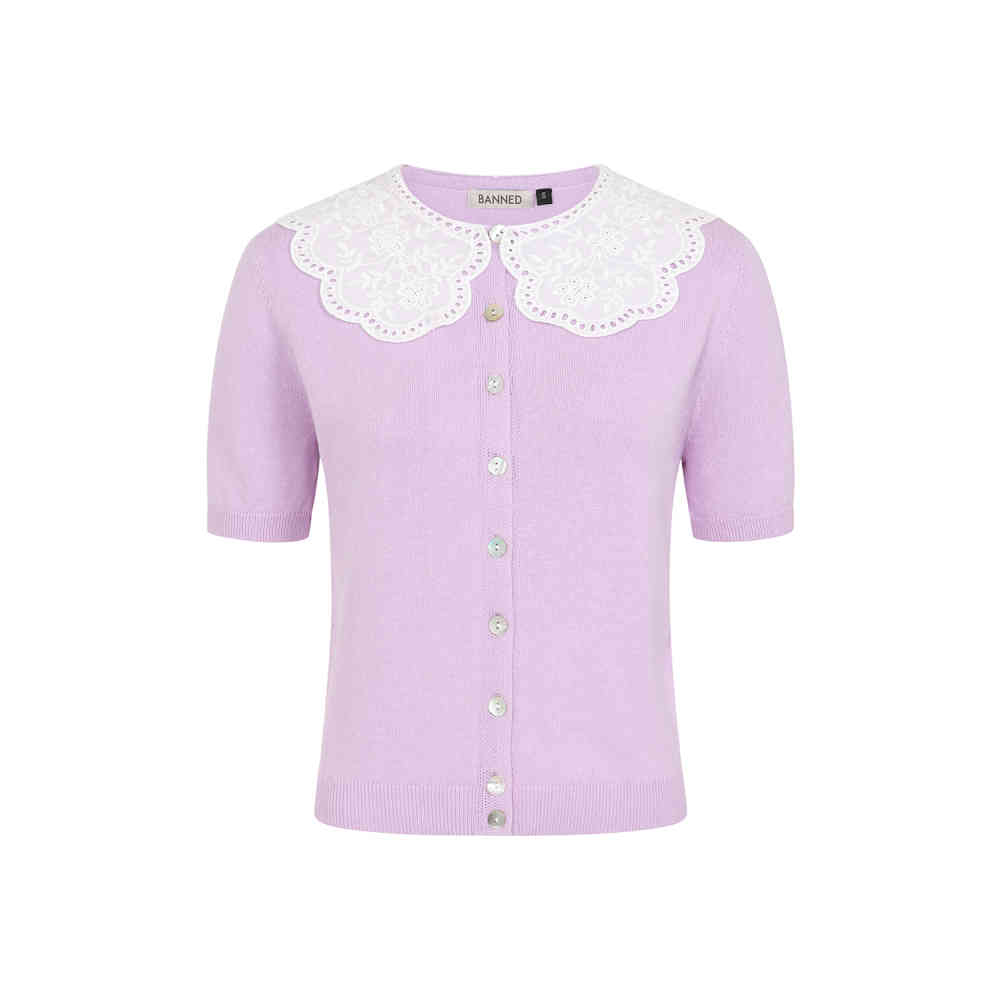 Banned - Collar Cutie Strickjacke - Lila